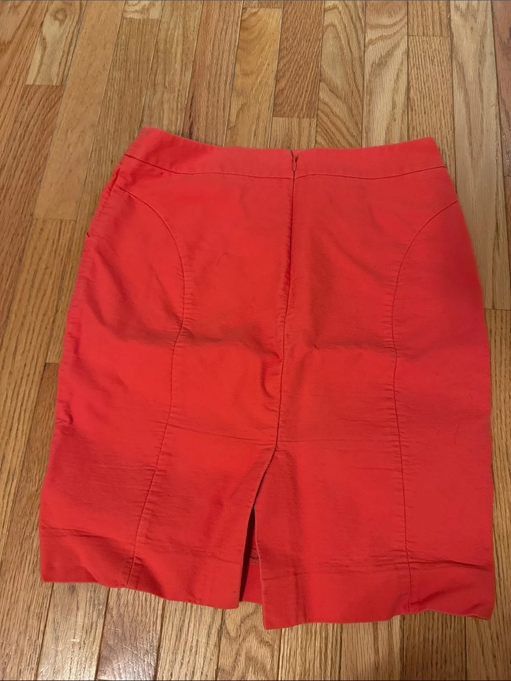 J. Crew Coral-Red Pencil Skirt